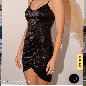 black sparkly dress from Lulus